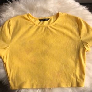 She in crop top yellow